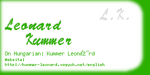 leonard kummer business card
